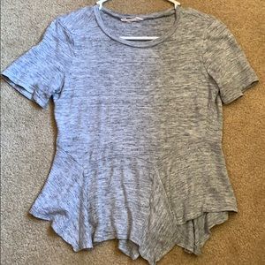 Rebecca Taylor Gray Peplum Top XS